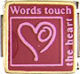 Words touch the heart - pink enamel 9mm Italian charm - Click Image to Close